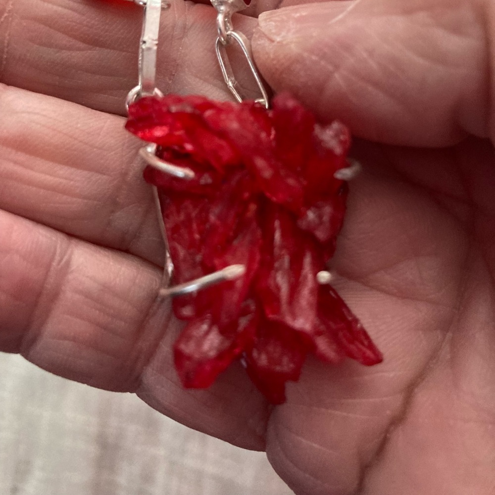 NEW Crystal Druzy Garnet, 925 Silver Necklace - Picture 4 of 5